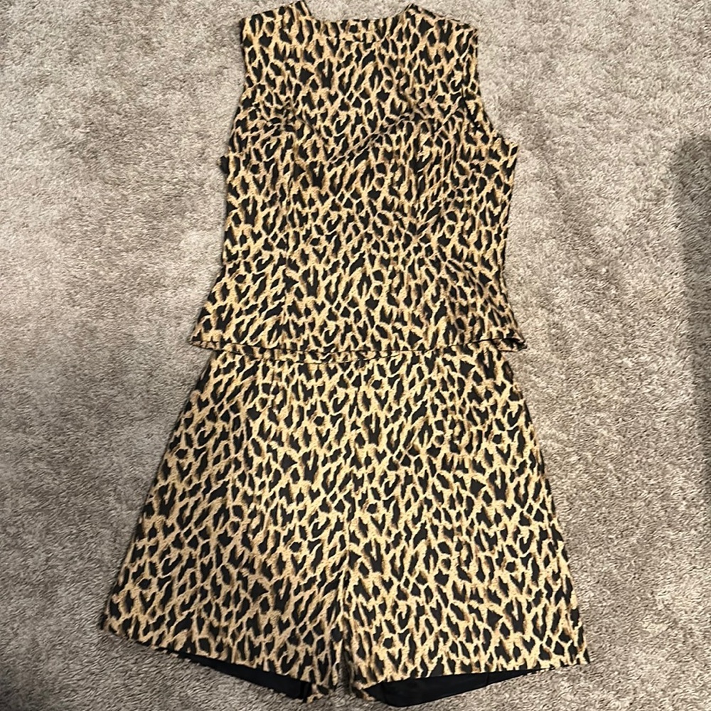 Vintage Leopard Print Short Set